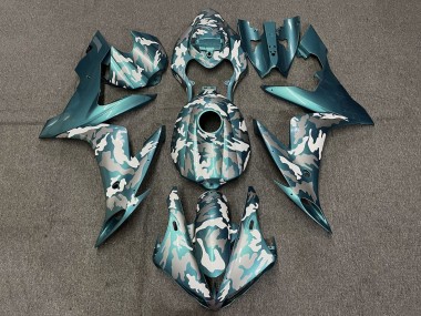 Best 2004-2006 Yamaha YZF 1000 R1 Motorcycle Fairings - Teal Green White Grey Camouflage UK
