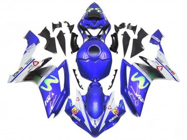 Best 2007-2008 Yamaha YZF 1000 R1 Motorcycle Fairings - Blue White Green ENEOS UK