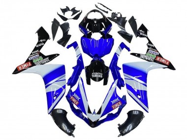 Best 2007-2008 Yamaha YZF 1000 R1 Motorcycle Fairings - Blue White Black Volvo Fimer Yamalube UK