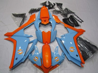 Best 2007-2008 Yamaha YZF 1000 R1 Motorcycle Fairings - Light Blue Orange Gulf UK