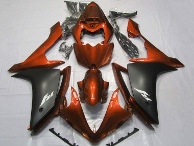 Best 2007-2008 Yamaha YZF 1000 R1 Motorcycle Fairings - Orange Matte Black UK