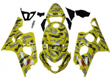 Best 2004-2005 Suzuki GSXR 600 / GSXR 750 Motorcycle Fairings - Yellow Black Grey Camouflage UK