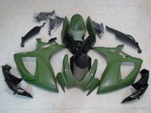 2006-2007 Suzuki GSXR 600 / GSXR 750 Motorcycle Fairings - Army Green Glossy Black UK