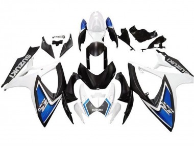 Best 2006-2007 Suzuki GSXR 600 / GSXR 750 Motorcycle Fairings - White Blue Matte Black UK