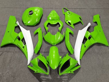 Best 2006-2007 Yamaha YZF R6 Motorcycle Fairings - Green White UK