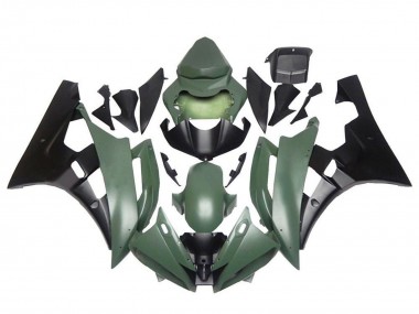 Best 2006-2007 Yamaha YZF R6 Motorcycle Fairings - Army Green Matte Black UK