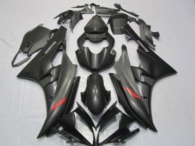 Best 2006-2007 Yamaha YZF R6 Motorcycle Fairings - Matte Black Red Decals UK
