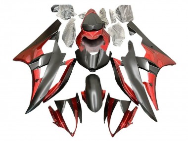 Best 2006-2007 Yamaha YZF R6 Motorcycle Fairings - Red Matte Black UK