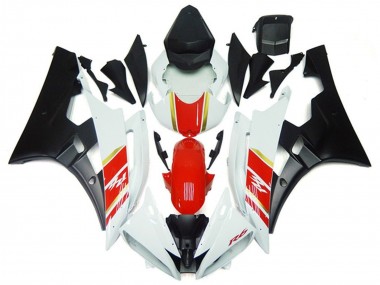 Best 2006-2007 Yamaha YZF R6 Motorcycle Fairings - White Red Gold Matte Black UK
