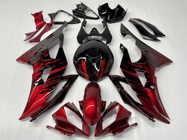 Best 2008-2016 Yamaha YZF R6 Motorcycle Fairings - Red Glossy Black Fade UK