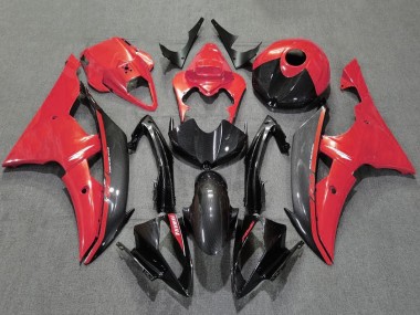 Best 2008-2016 Yamaha YZF R6 Motorcycle Fairings - Red Black Carbon Fiber Style UK