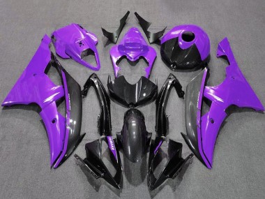 Best 2008-2016 Yamaha YZF R6 Motorcycle Fairings - Purple Black Carbon Fiber Style UK
