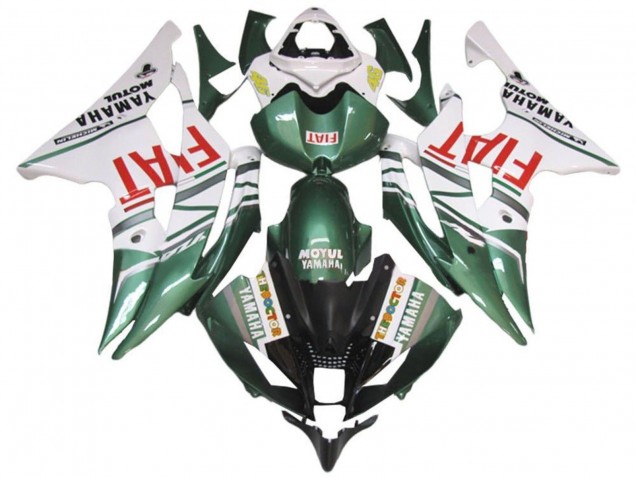 2008-2016 Yamaha YZF R6 Motorcycle Fairings - White Green Red Fiat UK