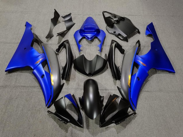 2008-2016 Yamaha YZF R6 Motorcycle Fairings - Blue Matte Black Yellow Decals UK
