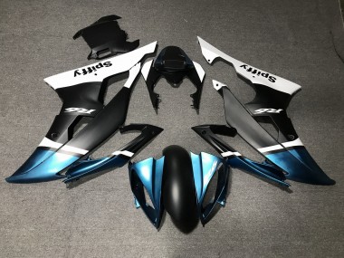 Best 2008-2016 Yamaha YZF R6 Motorcycle Fairings - White Blue Matte Black Spiffy UK