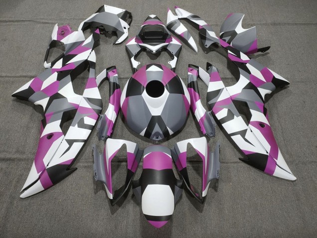 2008-2016 Yamaha YZF R6 Motorcycle Fairings - White Pink Grey Black Camouflage UK