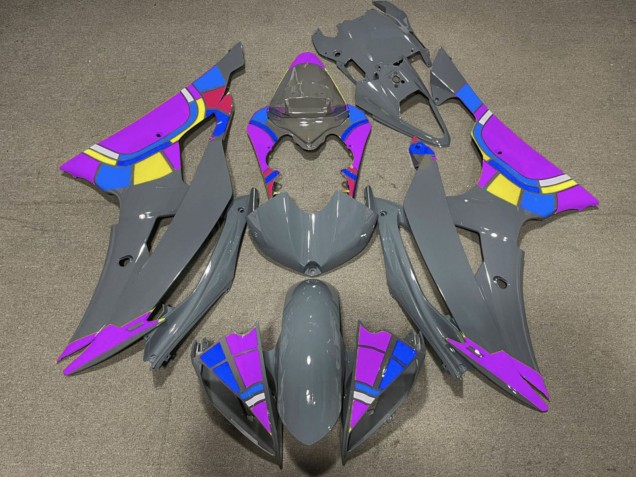 2008-2016 Yamaha YZF R6 Motorcycle Fairings - Nardo Grey Purple Color Wheel UK