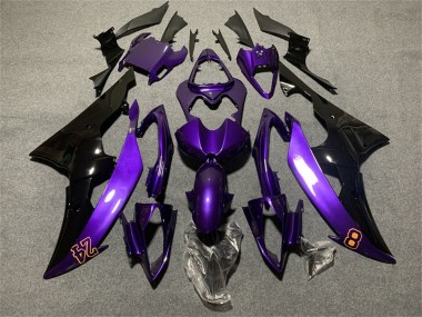 Best 2008-2016 Yamaha YZF R6 Motorcycle Fairings - Purple Glossy Black 24 UK
