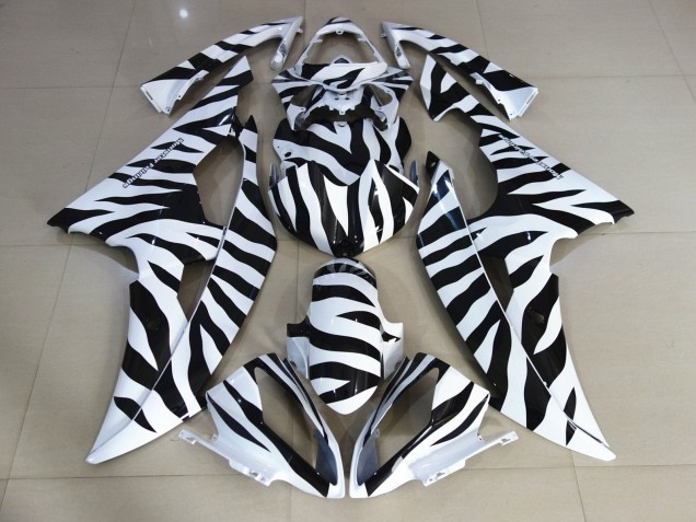 2008-2016 Yamaha YZF R6 Motorcycle Fairings - White Black Zebra UK