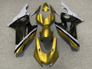 Best 2017-2023 Yamaha YZF R6 Motorcycle Fairings - Grey Gold Glossy Black UK