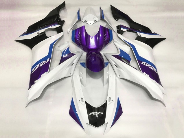 2017-2023 Yamaha YZF R6 Motorcycle Fairing - White Blue Purple Black UK