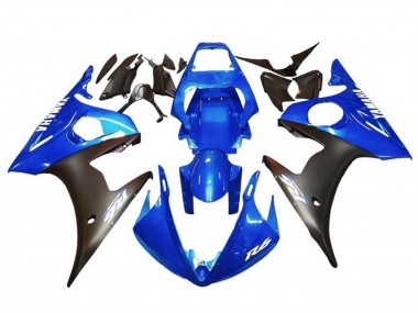 Best 2003-2004 Yamaha YZF R6 Motorcycle Fairings - Blue Matte Black White Decals UK