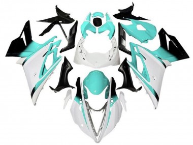 Best 2013-2016 Triumph Daytona 675 Triple Motorcycle Fairings - White Turquoise Blue Glossy Black UK