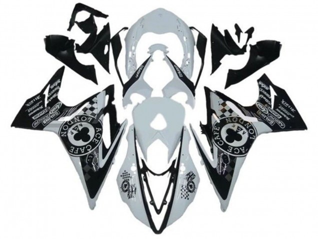 2013-2016 Triumph Daytona 675 Triple Motorcycle Fairings - White Glossy Black Cafe London UK