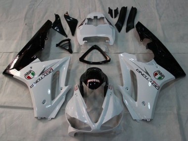 Best 2009-2012 Triumph Daytona 675 Triple Motorcycle Fairings - White Glossy Black Motul UK