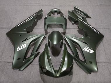 Best 2009-2012 Triumph Daytona 675 Triple Motorcycle Fairings - Matte Green White UK