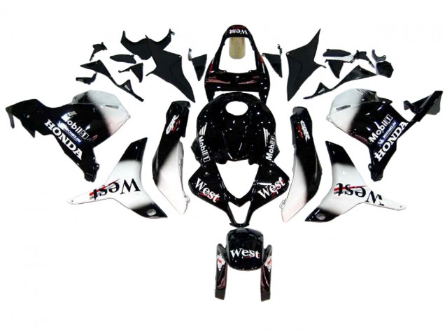 2009-2012 Honda CBR600RR Motorcycle Fairings - Glossy Black White West UK