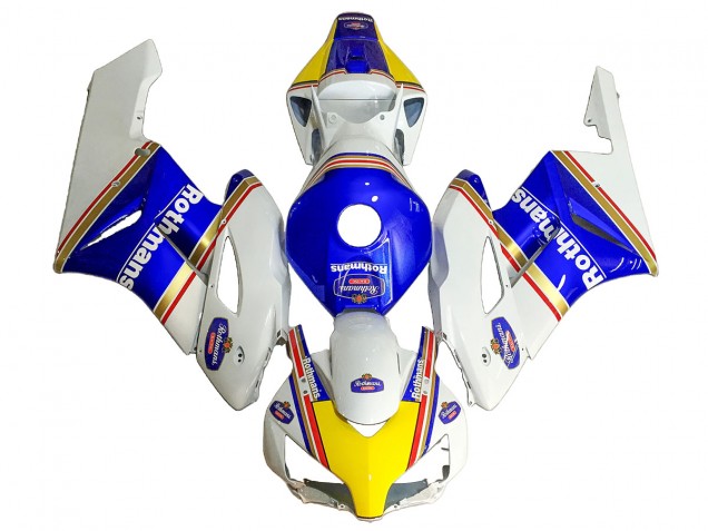 2004-2005 Honda CBR1000RR Motorcycle Fairings - White Blue Yellow Rothmans UK