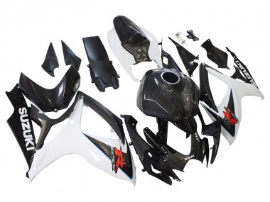 Best 2006-2007 Suzuki GSXR 600/750 Motorcycle Fairings - Black White Carbon Fiber Style UK
