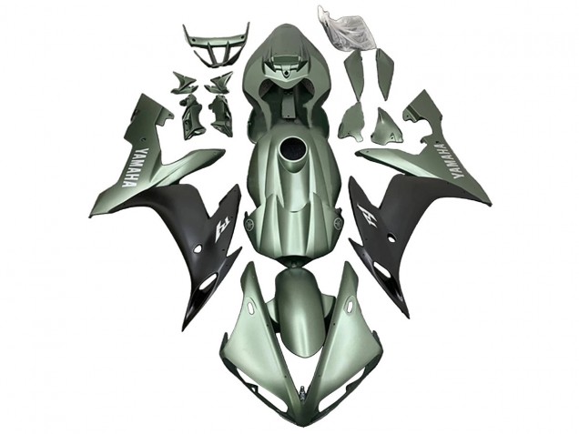 2004-2006 Yamaha YZF R1 Motorcycle Fairings - Matte Green Matte Black UK