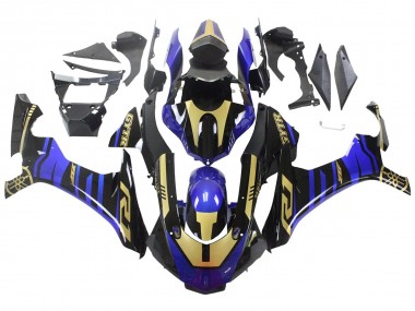 Best 2015-2019 Yamaha YZF R1 Motorcycle Fairings - Blue Gold Black UK