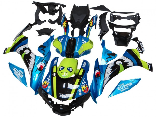 2015-2019 Yamaha YZF R1 Motorcycle Fairings - Blue Green Black Shark UK