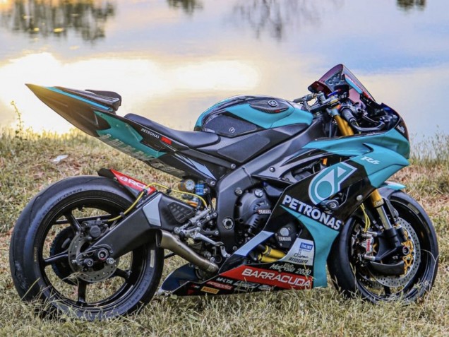 2008-2016 Yamaha YZF R6 Motorcycle Fairings - Light Green White Black Petronas UK