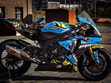Best 2015-2019 Yamaha YZF R1 Motorcycle Fairings - Blue Yellow Shark UK