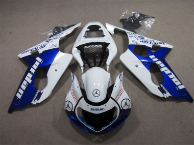 Best 2000-2002 Suzuki GSXR 1000 Motorcycle Fairings - White Blue Jordan Motul UK