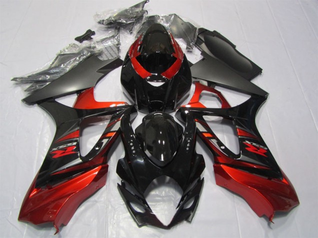 2007-2008 Suzuki GSXR 1000 Motorcycle Fairing Kits - Red Glossy Black UK