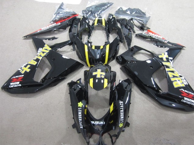 2009-2016 Suzuki GSXR 1000 Motorcycle Fairings - Glossy Black Yellow Rizla Lumber Jack UK