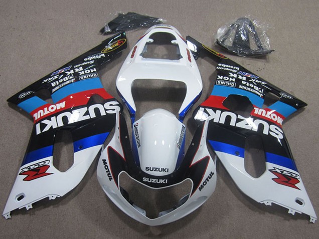 2001-2003 Suzuki GSXR 600 Motorcycle Fairings - White Blue Red Black Motul UK