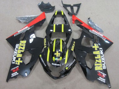 Best 2004-2005 Suzuki GSXR 600 Motorcycle Fairings - Glossy Black Red Yellow Rizla UK
