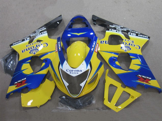 2004-2005 Suzuki GSXR 600 Motorcycle Fairings - Yellow Blue White Black Corona Extra UK