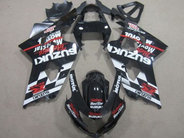 Best 2004-2005 Suzuki GSXR 600 Motorcycle Fairings - Glossy Black Red White Telefumica MoviStar UK