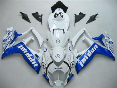 Best 2006-2007 Suzuki GSXR 600 Motorcycle Fairings - White Blue Jordan 59 UK