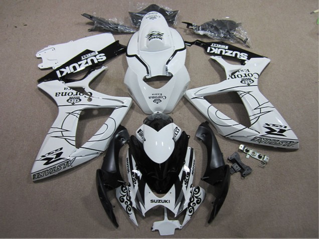 2006-2007 Suzuki GSXR 600 Motorcycle Fairings - White Black Corona Extra UK