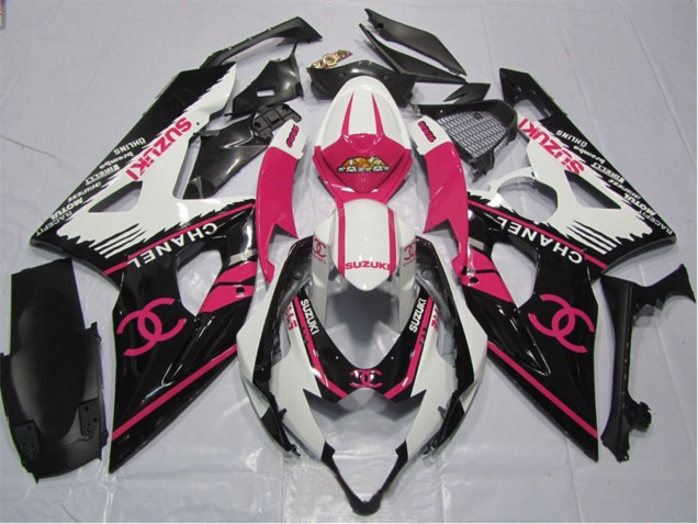 2006-2007 Suzuki GSXR 600 Motorcycle Fairings - White Pink Black Chanel UK