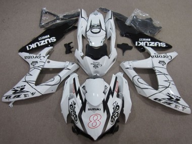 Best 2008-2010 Suzuki GSXR 600 Motorcycle Fairings - White Black Corona Extra Motul 8 UK