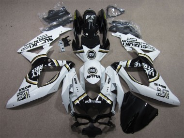 Best 2008-2010 Suzuki GSXR 600 Motorcycle Fairings - White Black Motul Lucky Strike UK
